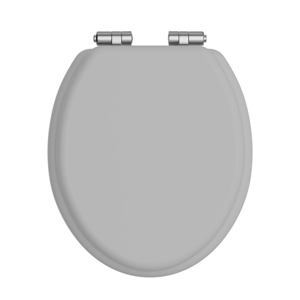 Heritage Dove Grey Soft Close WC Seat With Chrome Hinges